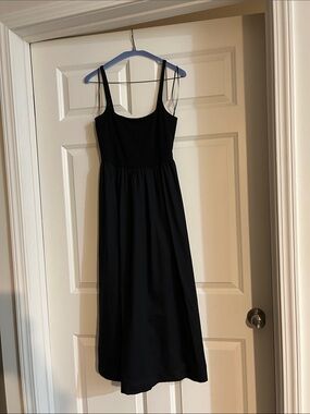 Old Navy Black Midi Dress with Slim Straps